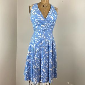 Lauren Ralph Lauren Blue and White Midi Dress